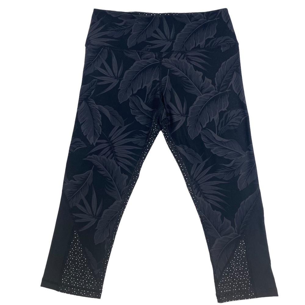 Scorpio Sol Womens Tropical Leaves and Dots Capri Leggings - Size S